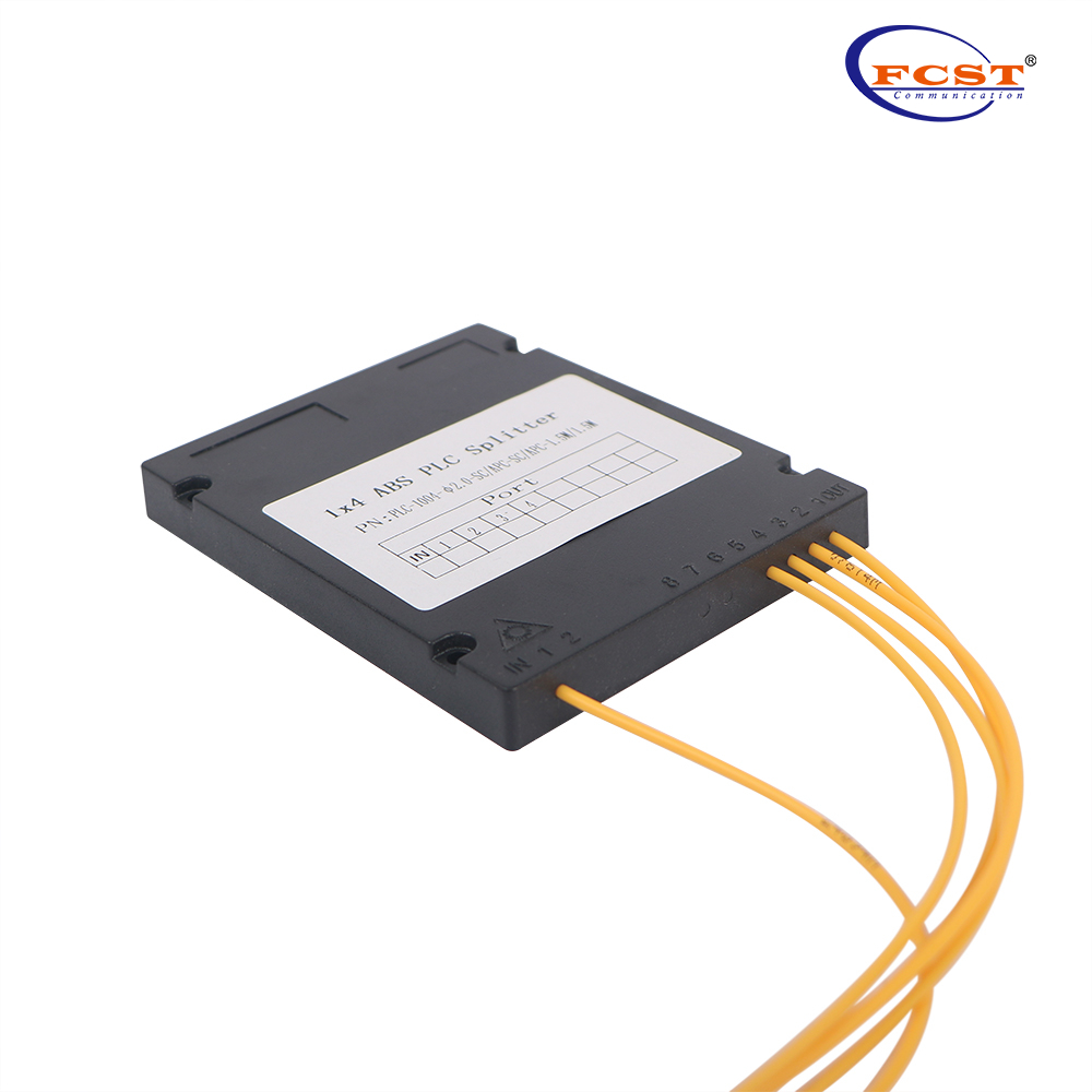 Divisor PLC tipo caja de 1 * 4 ABS con conector SCAPC