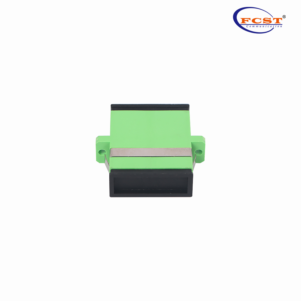 Acoplador de adaptador de fibra óptica de plástico monomodo dúplex SCAPC a SCAPC con brida